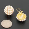 Pearl Cluster Clip-On Earrings with Gold-Tone Accents
