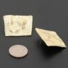 Trapezoid Metal Earrings with Woven Texture