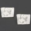 Trapezoid Metal Earrings with Woven Texture