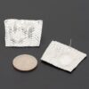 Trapezoid Metal Earrings with Woven Texture
