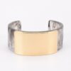 Mixed-Material Open Cuff Bracelet - Marbled Resin