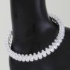 Marquise Cubic Zirconia Cuff Bracelet - Sparkling Band