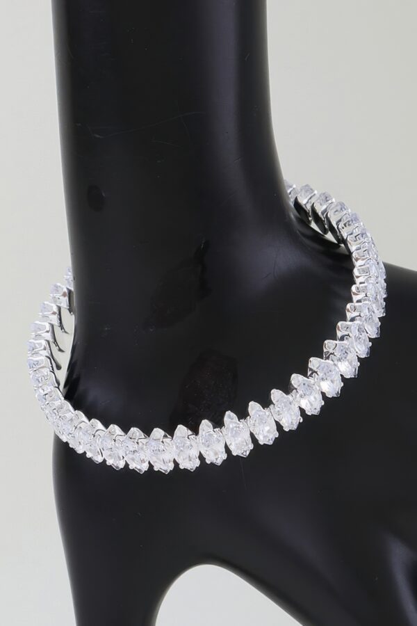 Marquise Cubic Zirconia Cuff Bracelet - Sparkling Band