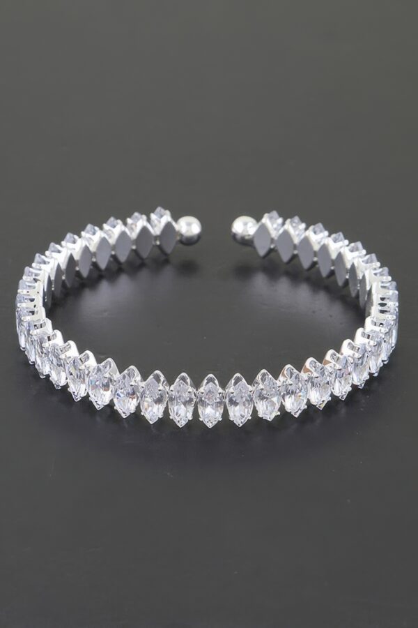 Marquise Cubic Zirconia Cuff Bracelet - Sparkling Band