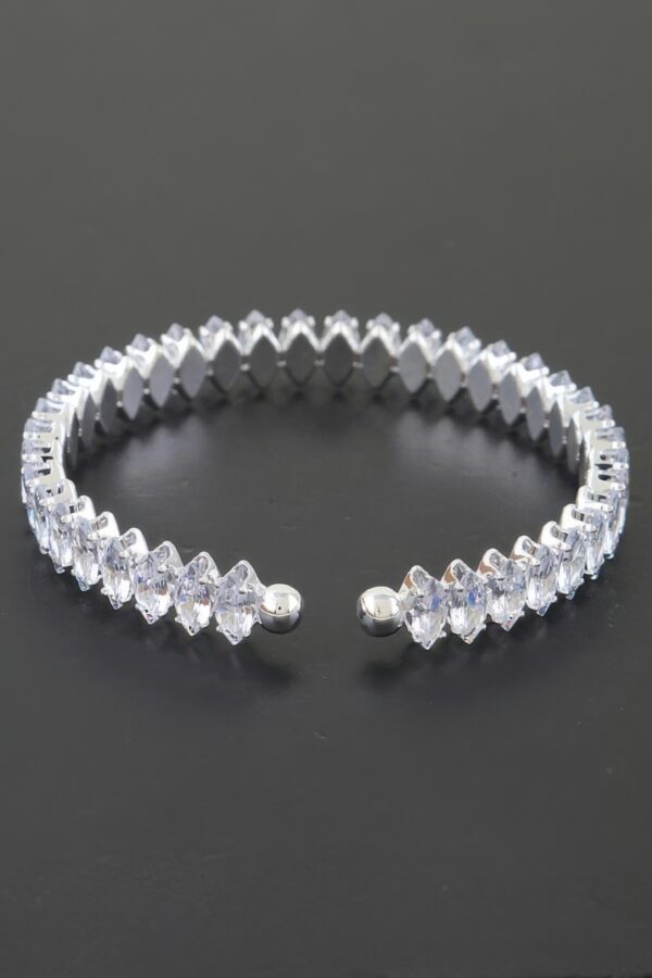 Marquise Cubic Zirconia Cuff Bracelet - Sparkling Band