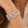 Layered Multi-Strand Rhinestone Beaded Bracelet