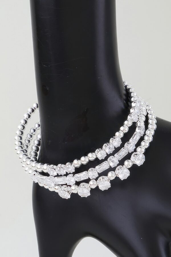 Layered Multi-Strand Rhinestone Beaded Bracelet