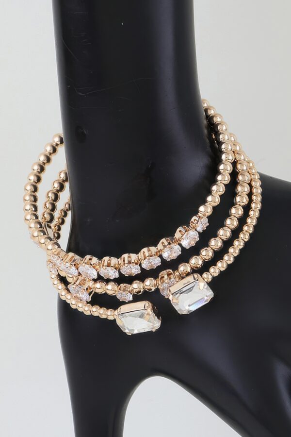 Multi-Strand Cubic Zirconia Beaded Bracelet