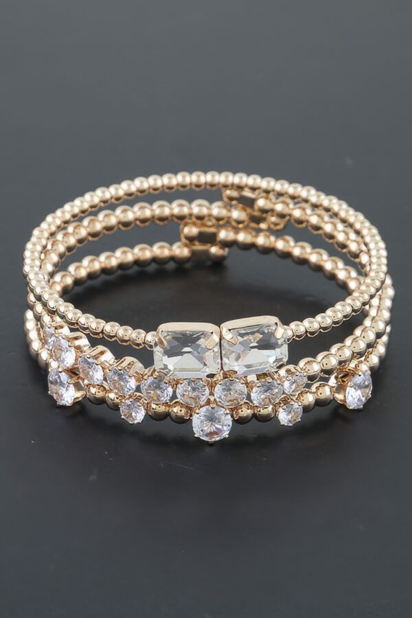 Multi-Strand Cubic Zirconia Beaded Bracelet