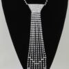 Bejeweled Tie Drop Necklace - Mixed Crystal Pendant