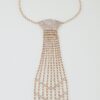 Bejeweled Tie Drop Necklace - Mixed Crystal Pendant
