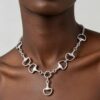 Beaded Heart Necklace - Mariner Chain, 16-inch