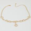 Beaded Heart Necklace - Mariner Chain, 16-inch