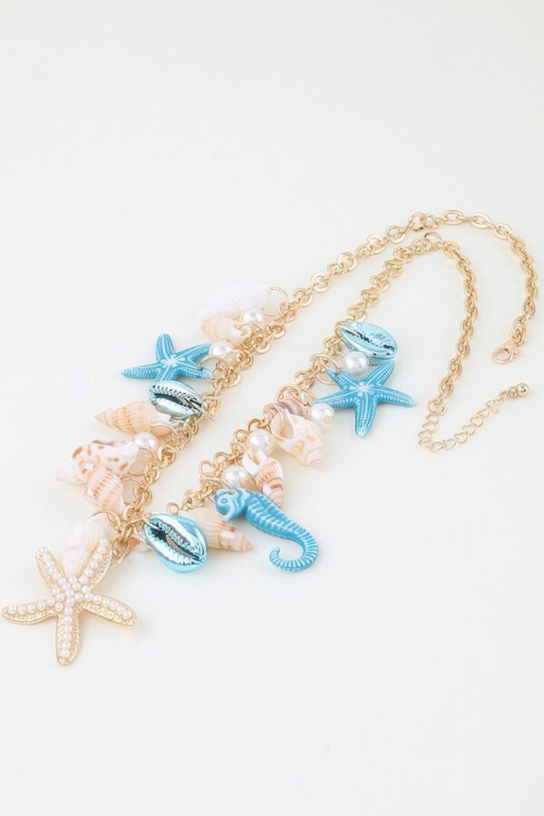 Under-the-Sea Multi-Charm Necklace with Pearl Accents