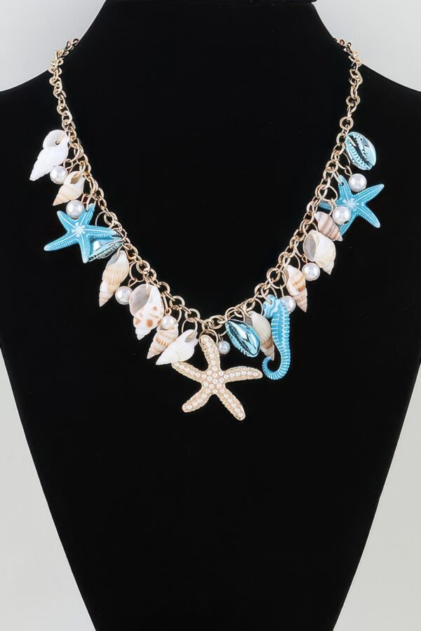 Under-the-Sea Multi-Charm Necklace with Pearl Accents