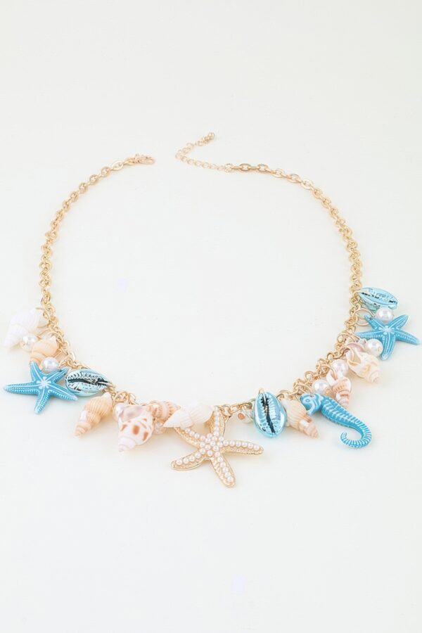 Under-the-Sea Multi-Charm Necklace with Pearl Accents