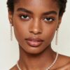 Square-Cut Cubic Zirconia Choker Necklace Set - Rose Gold
