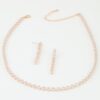 Square-Cut Cubic Zirconia Choker Necklace Set - Rose Gold