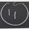 Square-Cut Cubic Zirconia Choker Necklace Set - Rose Gold