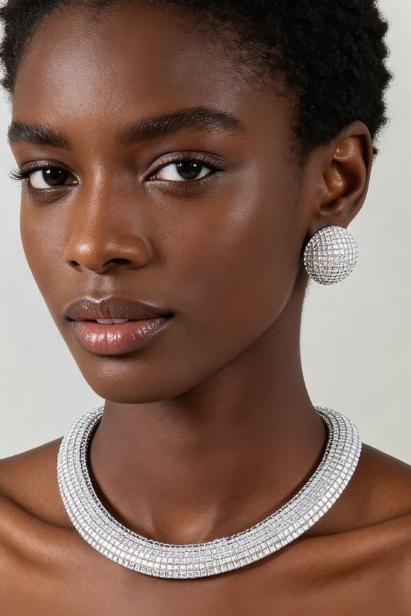 Multi-Row Disco Chain Choker Set - Gunmetal & Gold