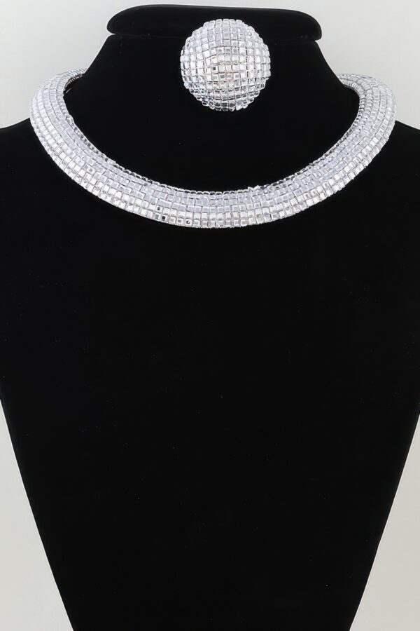 Multi-Row Disco Chain Choker Set - Gunmetal & Gold