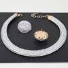 Multi-Row Disco Chain Choker Set - Gunmetal & Gold