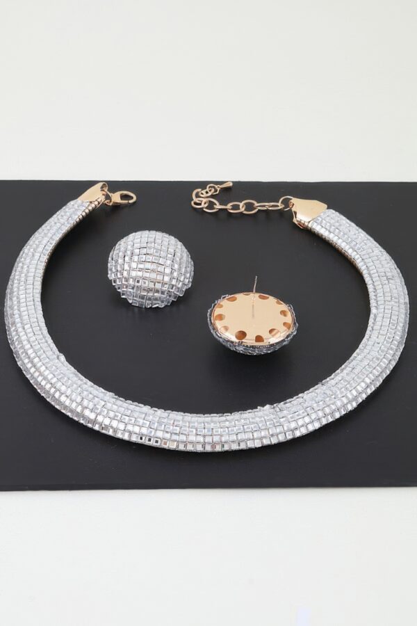 Multi-Row Disco Chain Choker Set - Gunmetal & Gold