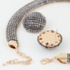 Multi-Row Disco Chain Choker Set - Gunmetal & Gold