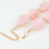 Marbled Stone Beaded Statement Necklace - Cream & Gold
