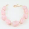 Marbled Stone Beaded Statement Necklace - Cream & Gold