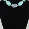 Marbled Stone Beaded Statement Necklace - Cream & Gold