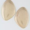 Polished Plate Drop Earrings - Matte Gold Teardrop