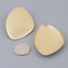 Polished Plate Drop Earrings - Matte Gold Teardrop