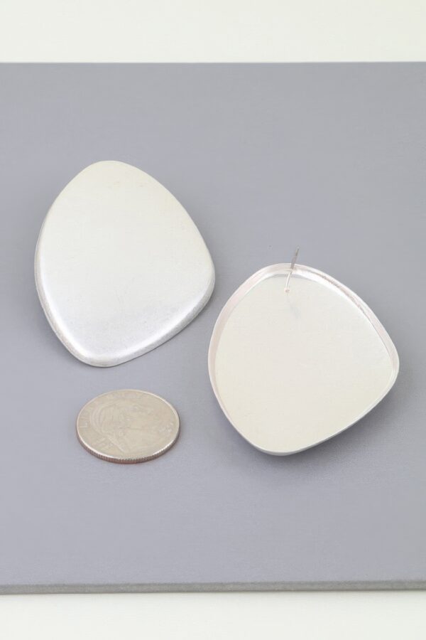 Polished Plate Drop Earrings - Matte Gold Teardrop