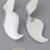 Hammered Matte Gold Elongated Swirl Drop Earrings