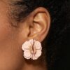 Blossom Earrings - Layered 3D Blush Petals