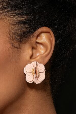 Blossom Earrings - Layered 3D Blush Petals
