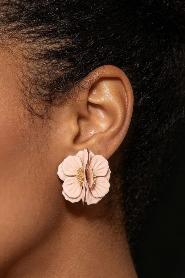 Blossom Earrings - Layered 3D Blush Petals
