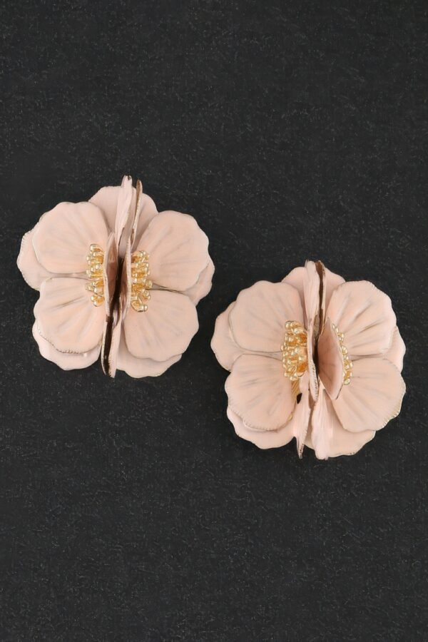 Blossom Earrings - Layered 3D Blush Petals