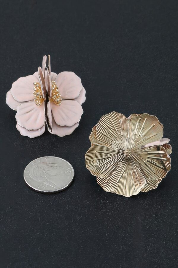 Blossom Earrings - Layered 3D Blush Petals