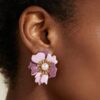 Marble Swirl Blossom Earrings - Pink & Lavender