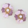 Marble Swirl Blossom Earrings - Pink & Lavender