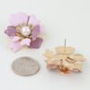 Marble Swirl Blossom Earrings - Pink & Lavender