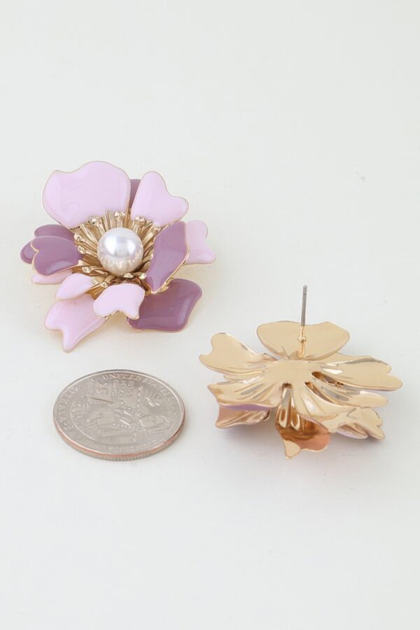 Marble Swirl Blossom Earrings - Pink & Lavender