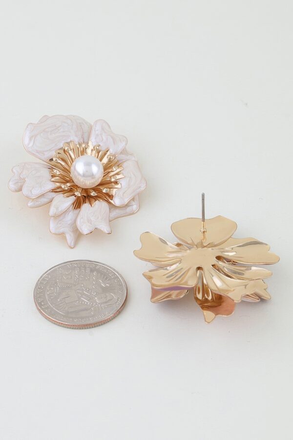 Marble Swirl Blossom Earrings - Pink & Lavender