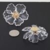 Clear Blossom Flower Earrings with Gold Stamen