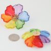 Clear Blossom Flower Earrings with Gold Stamen