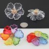 Clear Blossom Flower Earrings with Gold Stamen