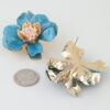 Marble Blossom Flower Earrings - Pink Marble & Gold