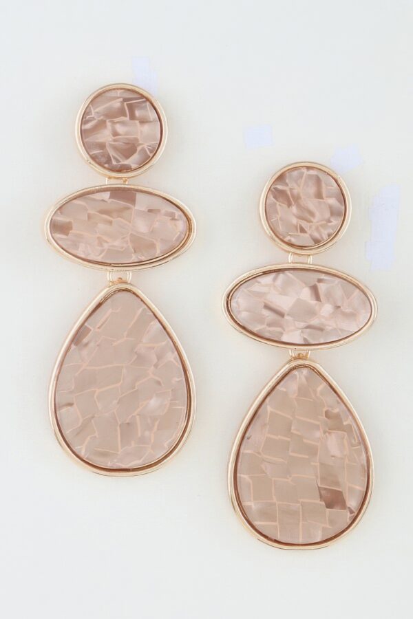 Marble Brick Drop Earrings - Geometric Mosaic Dangles